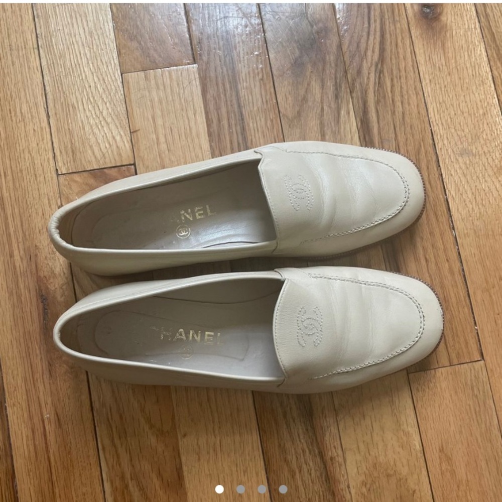 Vintage Chanel Beige Loafers